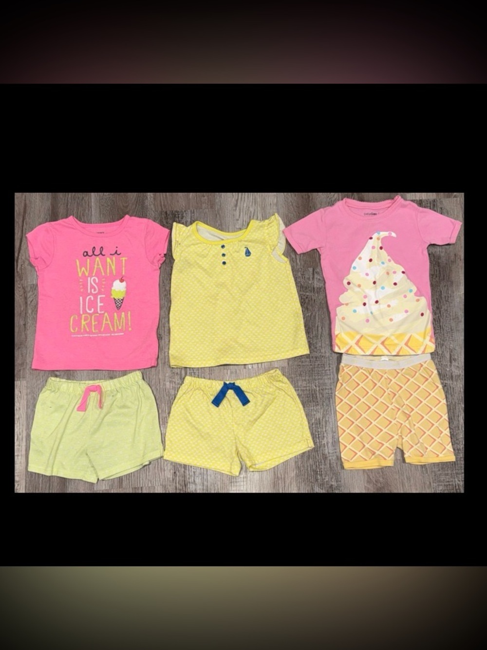 3 Sets Girls Short Pajama Sets Size 4T